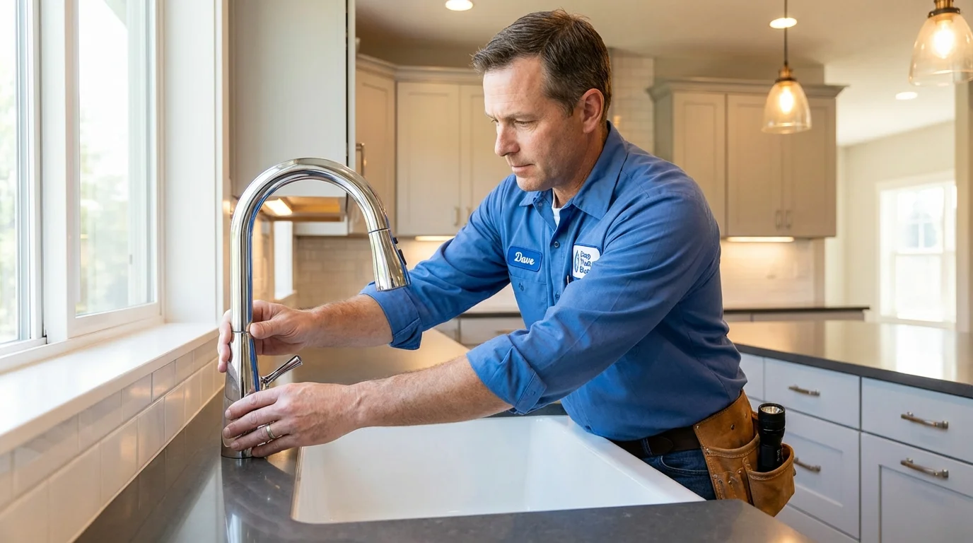 Kitchen faucet installation by Johns Plumbing LLC in Menard